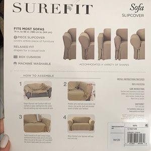 Surefit farmhouse basket weave grey slipcover